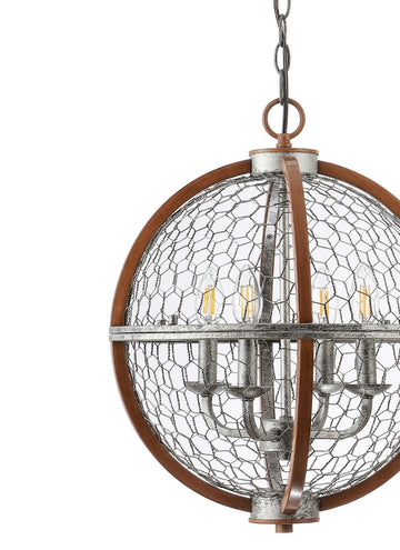 Gaines 16" Adjustable Iron Rustic Industrial LED Pendant - JONATHAN Y